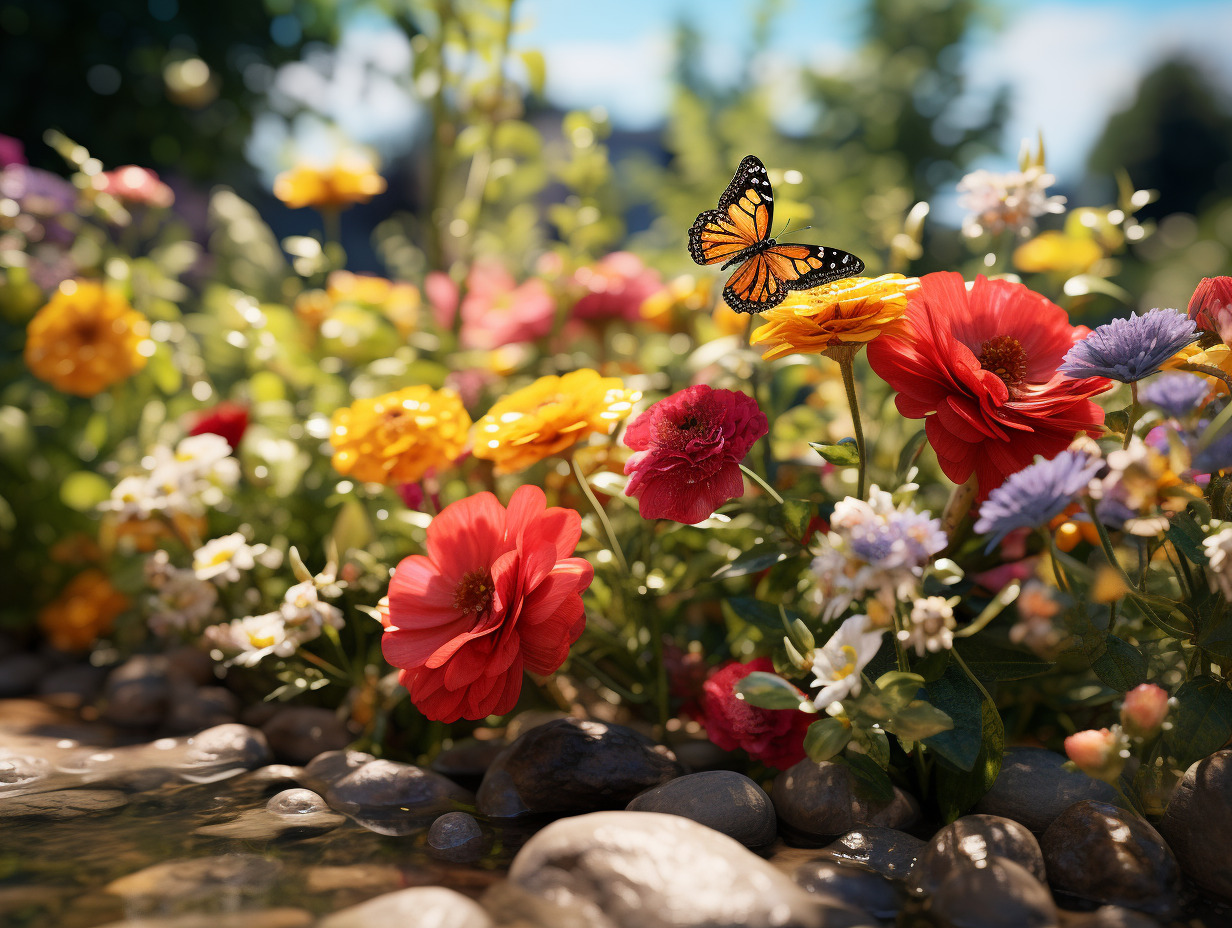 fleurs papillons