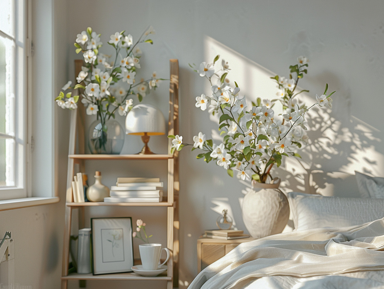 chambre  et  table de chevet