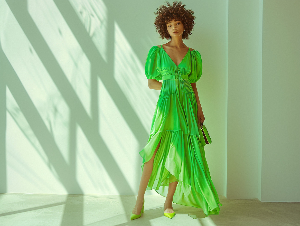 vernis à ongles robe verte