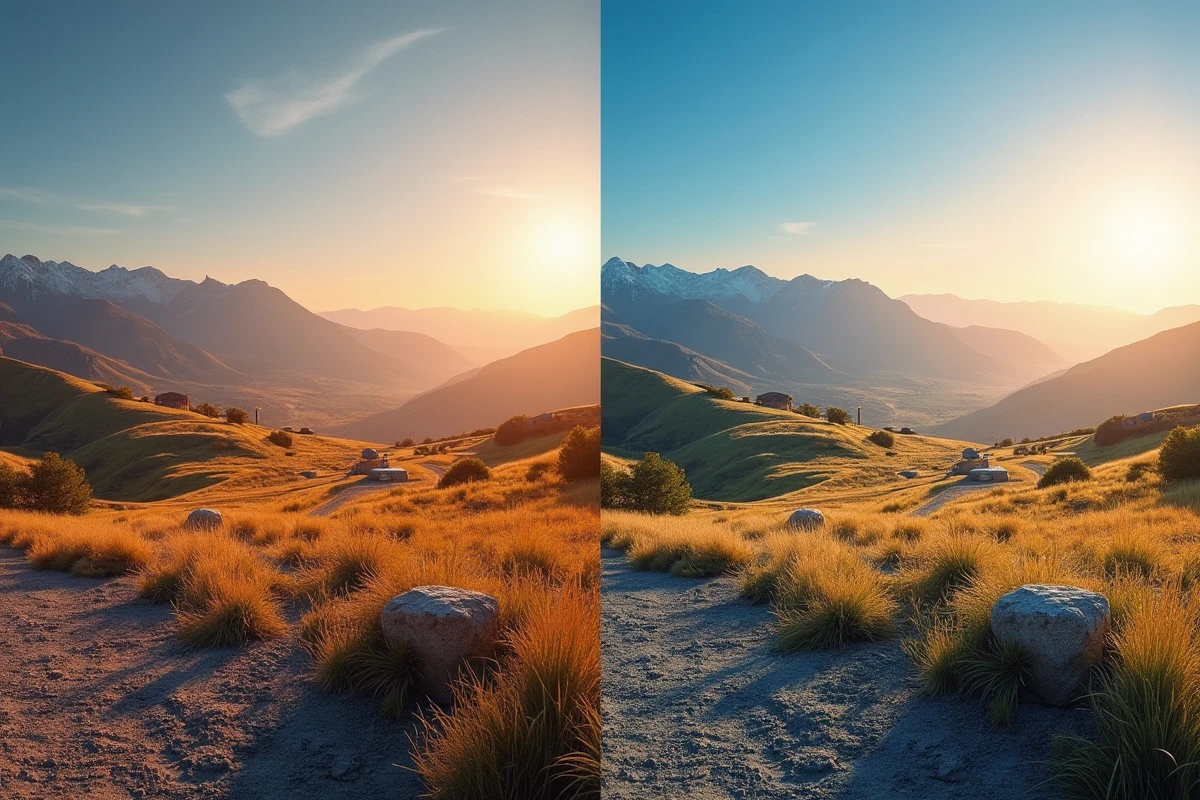 Avant et après retouche photo avec logiciel gratuit montrant les améliorations apportées