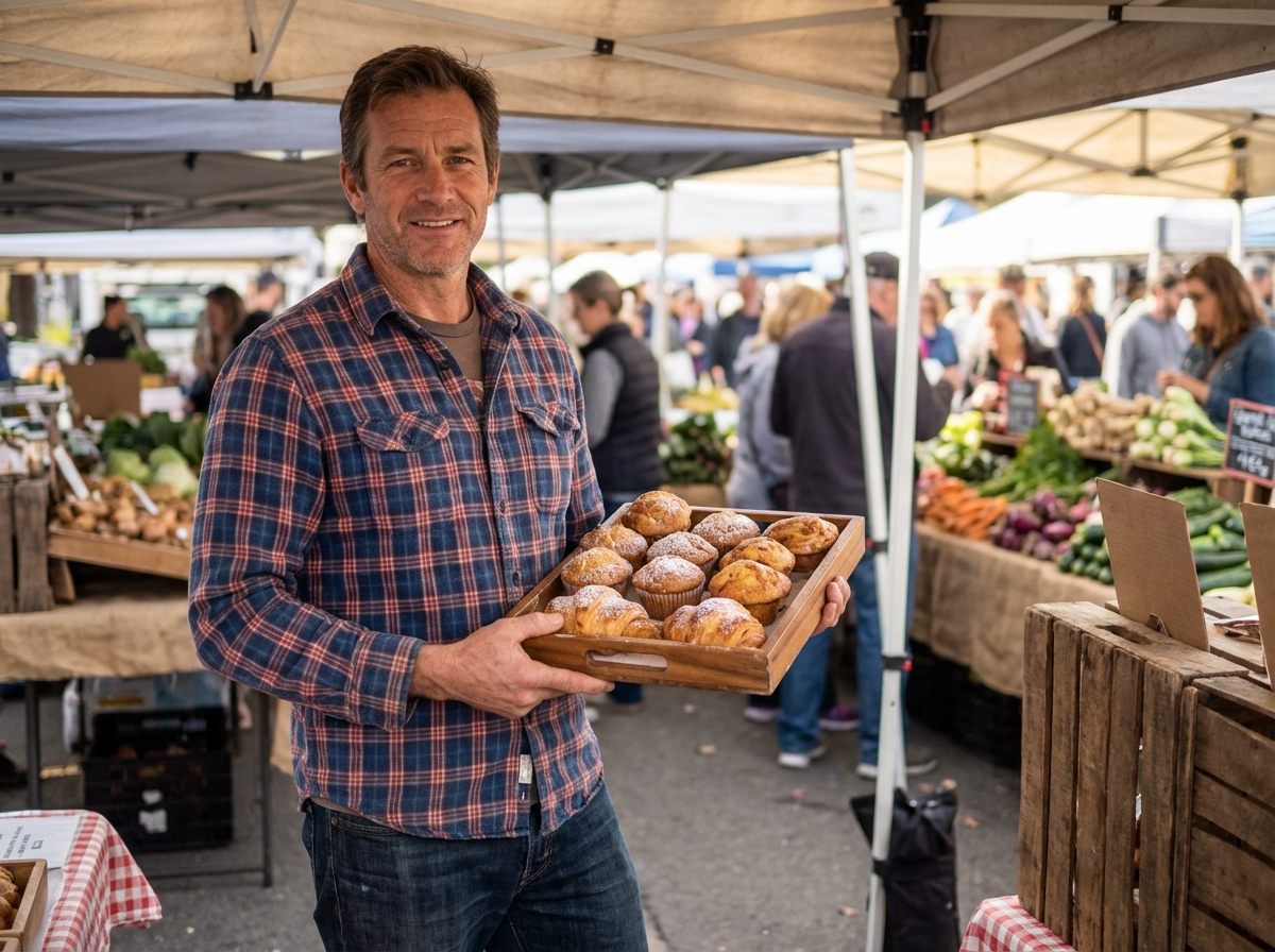 Boulanger avec des pâtisseries sans gluten