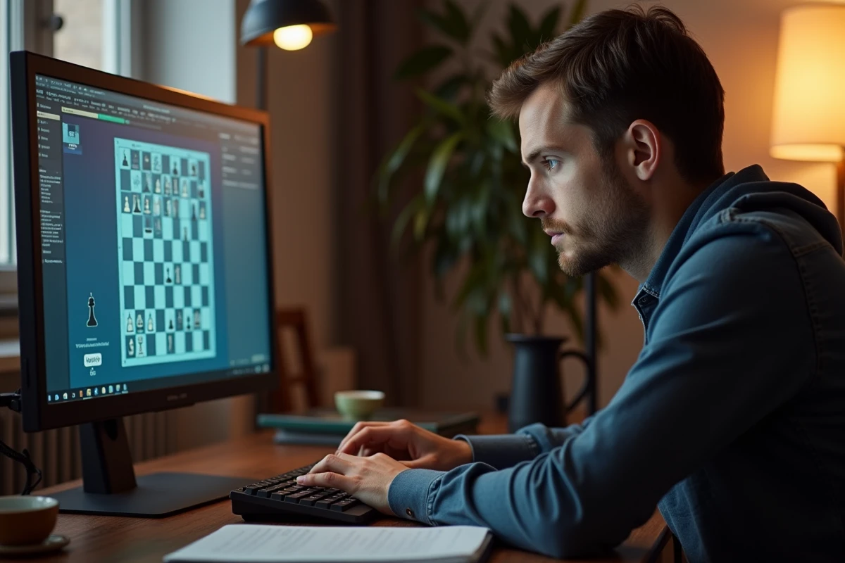 Joueur d'échecs utilisant une machine électronique pour s'améliorer en solo