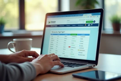 Comparaison des prix des billets d'avion sur un site de réservation en ligne
