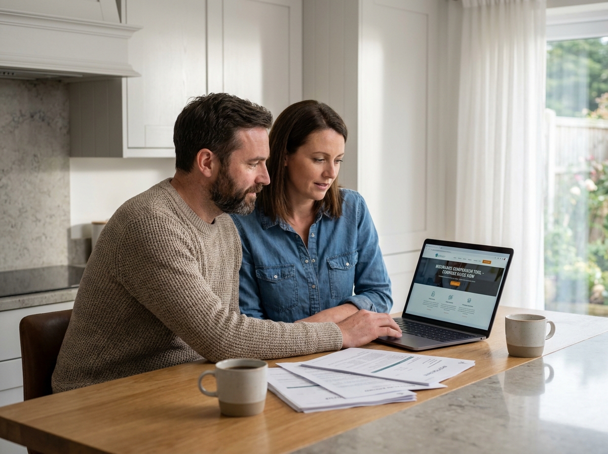 Couple étudiant ensemble les options pour changer d'assurance emprunteur depuis leur domicile