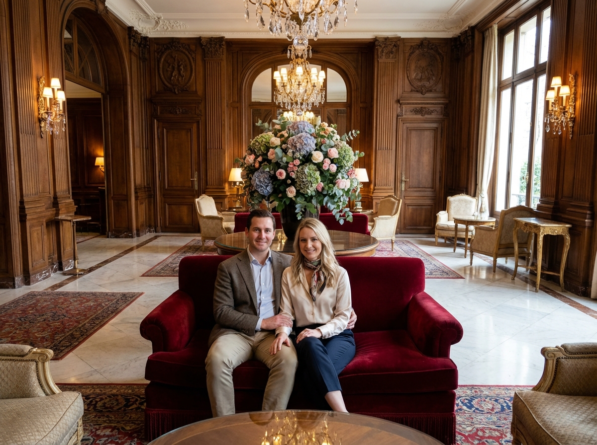 Couple dans un hôtel de Paris