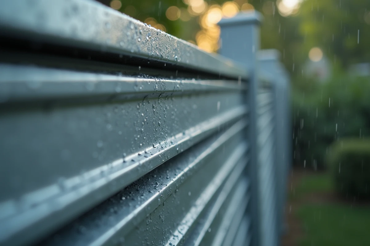 Détail d'une clôture aluminium montrant sa résistance à l'humidité et sa durabilité