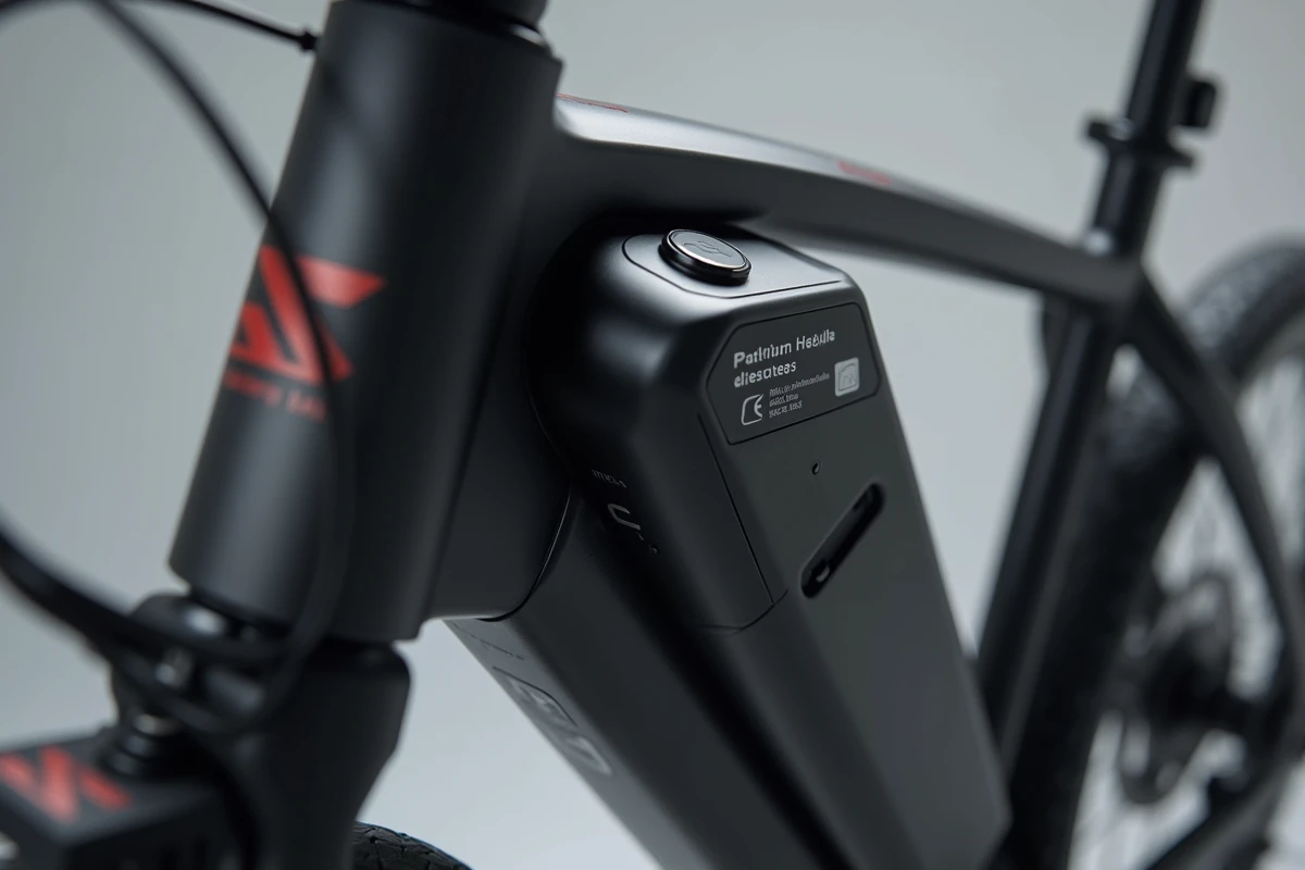Batterie lithium d'un vélo électrique avec ses caractéristiques techniques et spécifications visibles