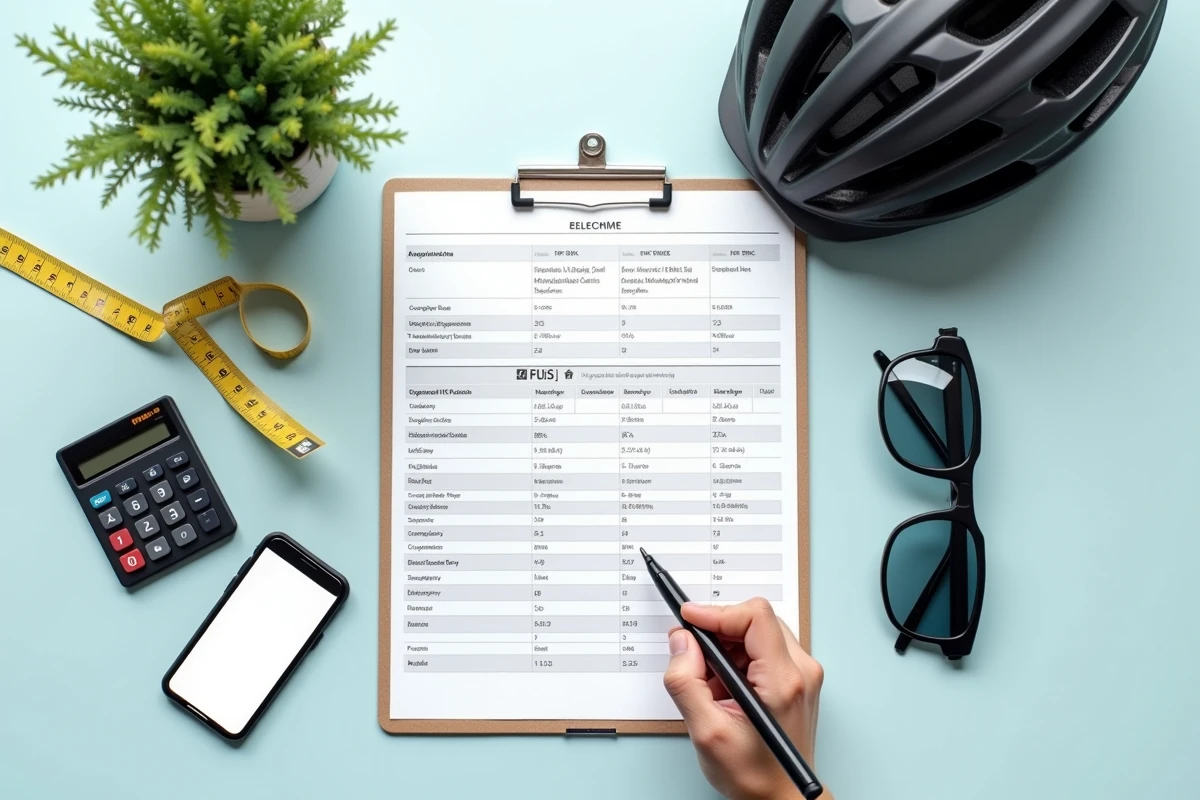 Mise en page d'éléments de comparaison pour choisir son vélo électrique avec guide et outils