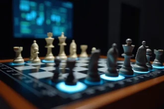 Échiquier électronique haut de gamme avec plateau éclairé LED et affichage numérique