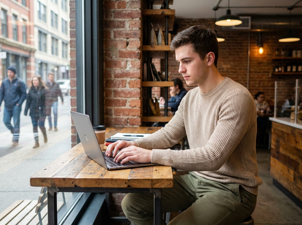 Étudiant utilisant un ordinateur avec Didasko