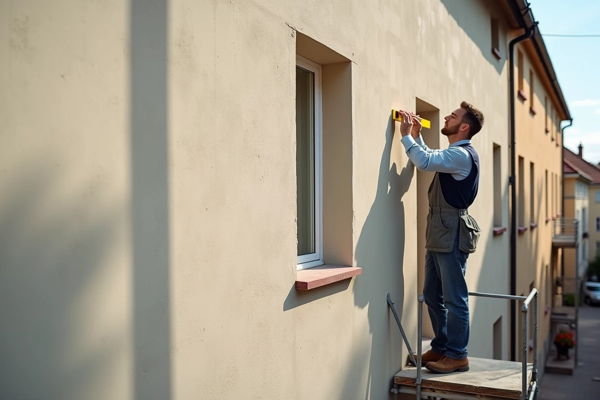 Facade completement ravale avec enduit hydraulique montrant le resultat final et la qualite du travail