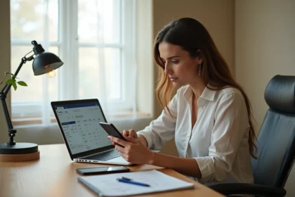 femme comparant les prix des billets d'avion sur son ordinateur portable pour trouver des tarifs moins chers en 2026