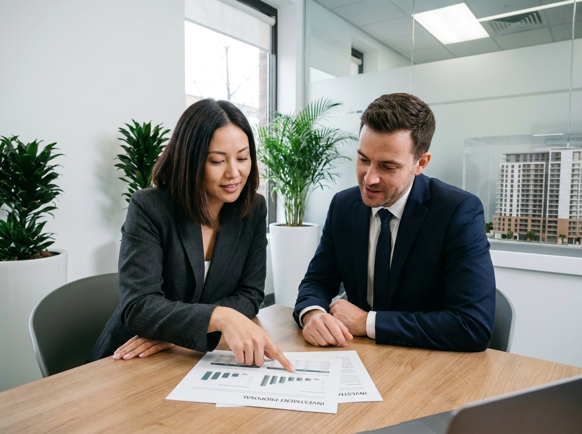 Femme consultant un conseiller bancaire pour changer son assurance de prêt immobilier