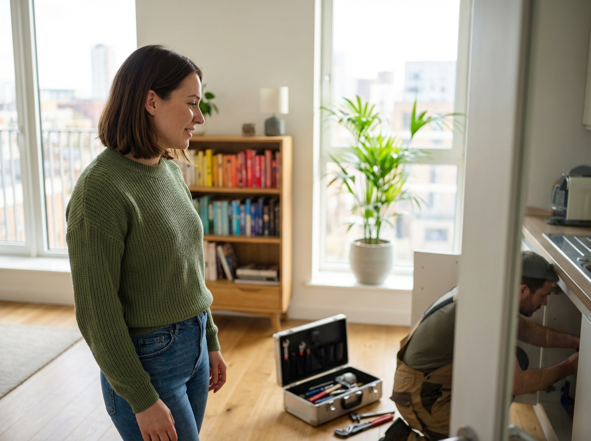 Femme observant un professionnel en Île-de-France