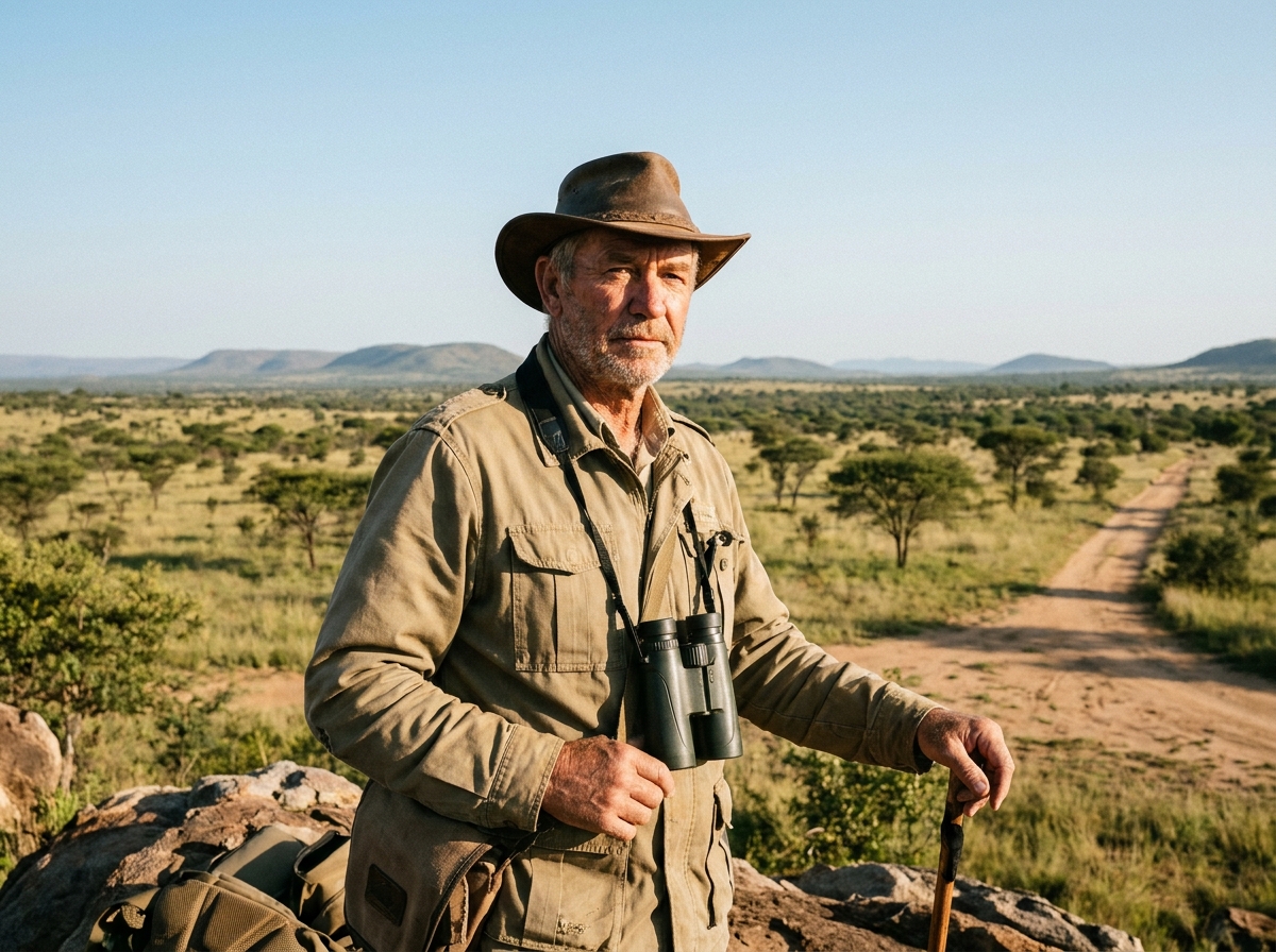 guide naturaliste chevronné face aux grands espaces sauvages du bushveld sud-africain
