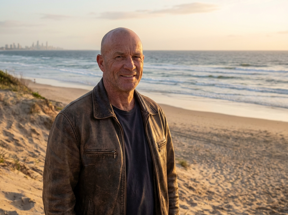 Homme en cuir qui est réellement The Rock