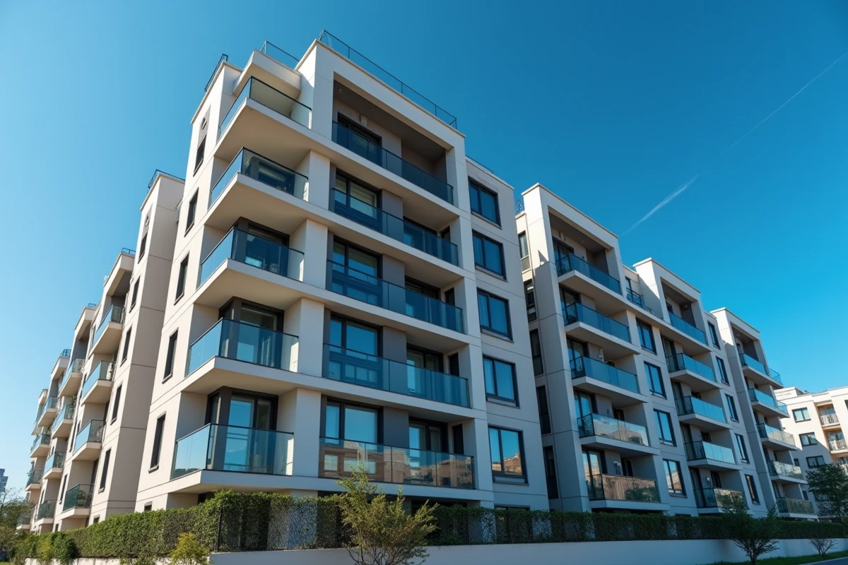 Immeuble résidentiel moderne représentant un bien immobilier détenu par une SCPI