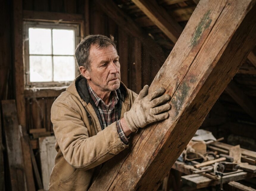 Charpente en bois d'une maison à Nantes inspectée par un professionnel de la construction avant dégâts