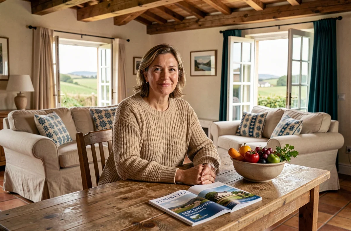 Intérieur chaleureux d'une résidence de tourisme en Finistère avec décoration bretonne authentique