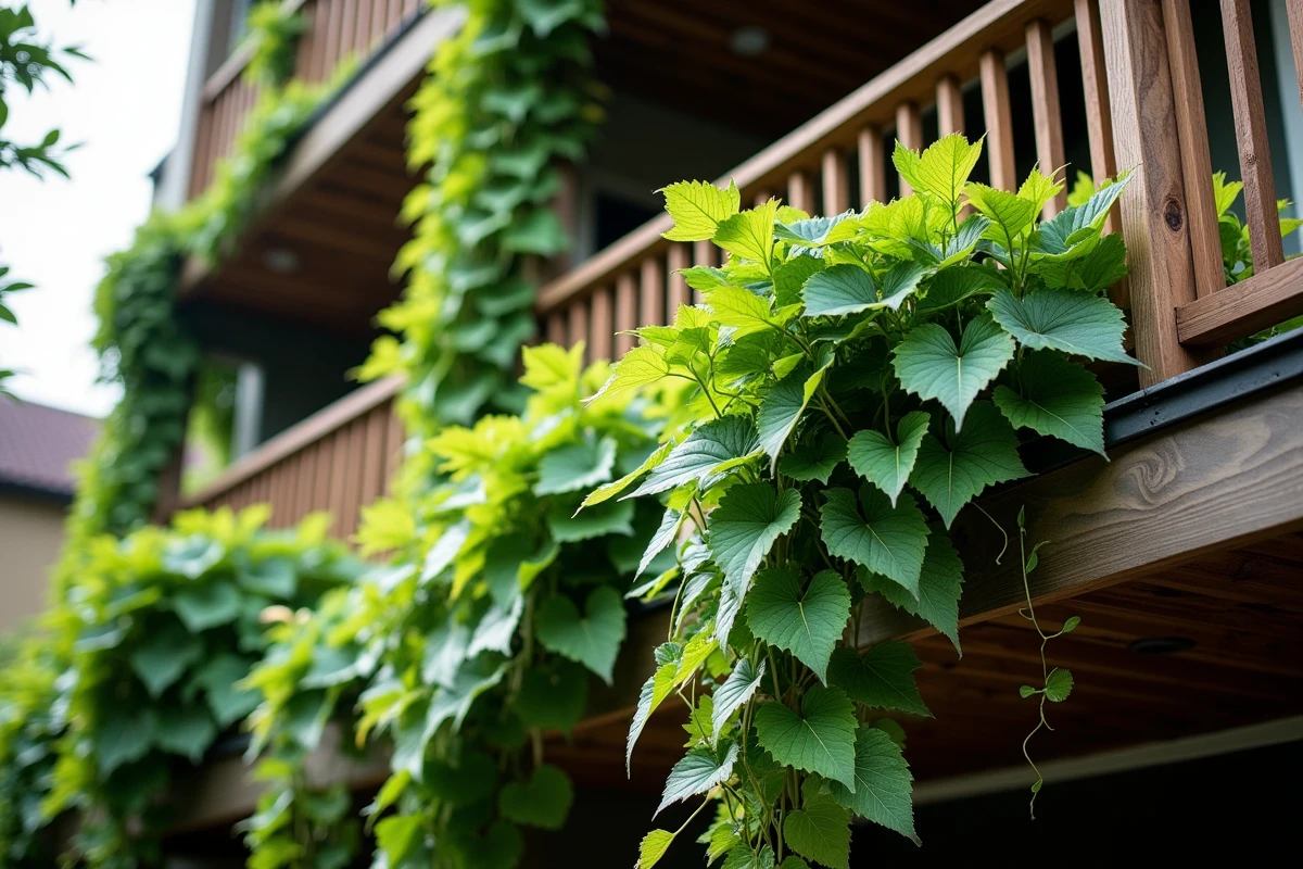 Lierre panaché retombant balcon exposition nord plantes grimpantes