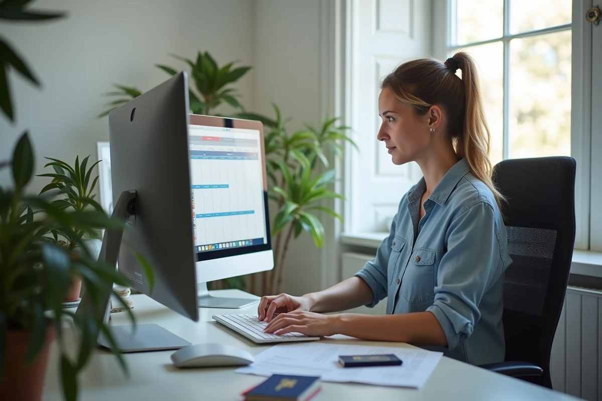 Femme planifiant son voyage en ligne pour acheter des billets d'avion au meilleur prix
