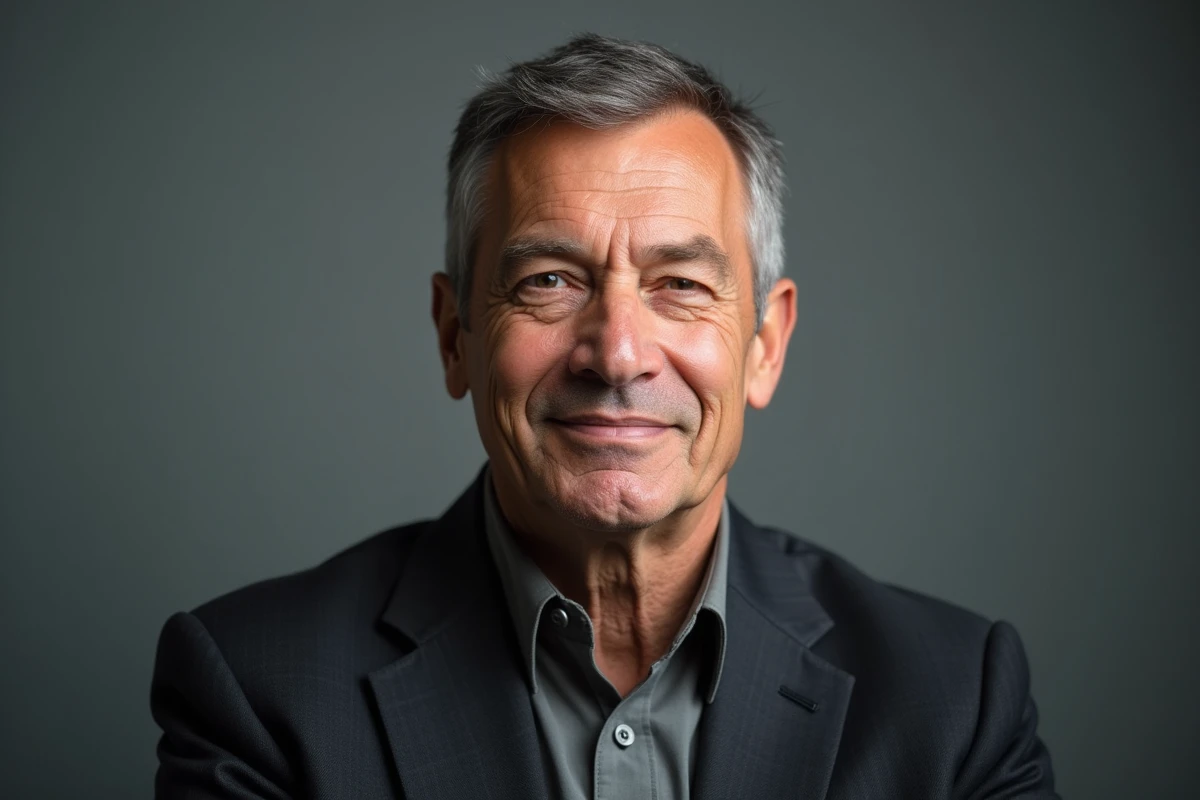 Portrait professionnel d'homme montrant l'importance du menton dans l'équilibre facial