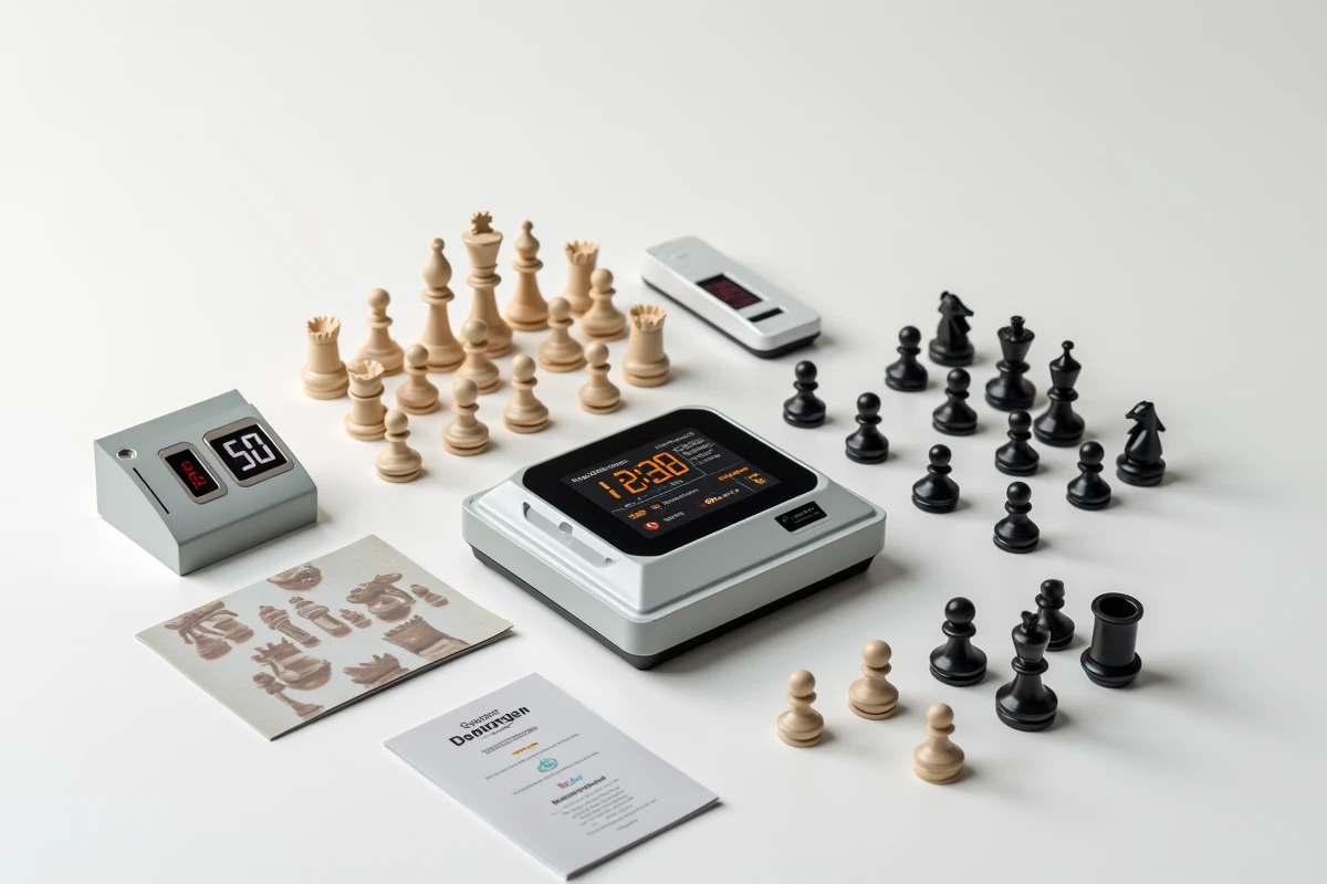 Accessoires complets d'un jeu d'échecs électronique haut de gamme pour joueurs passionnés