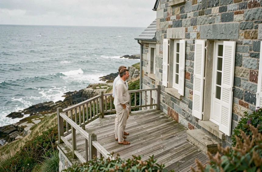 Résidence de tourisme en pierre bretonne avec terrasse vue mer dans le Finistère
