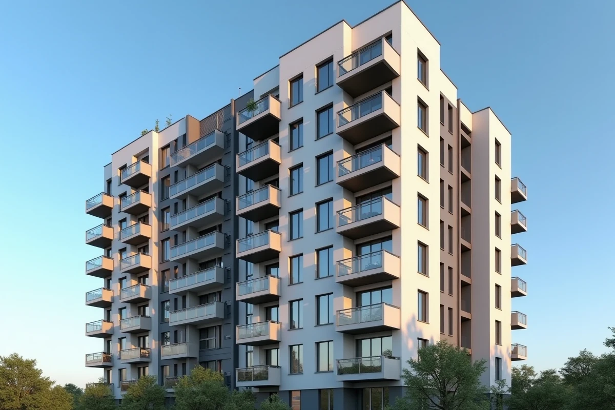 Immeuble résidentiel collectif représentant un patrimoine immobilier en SCPI