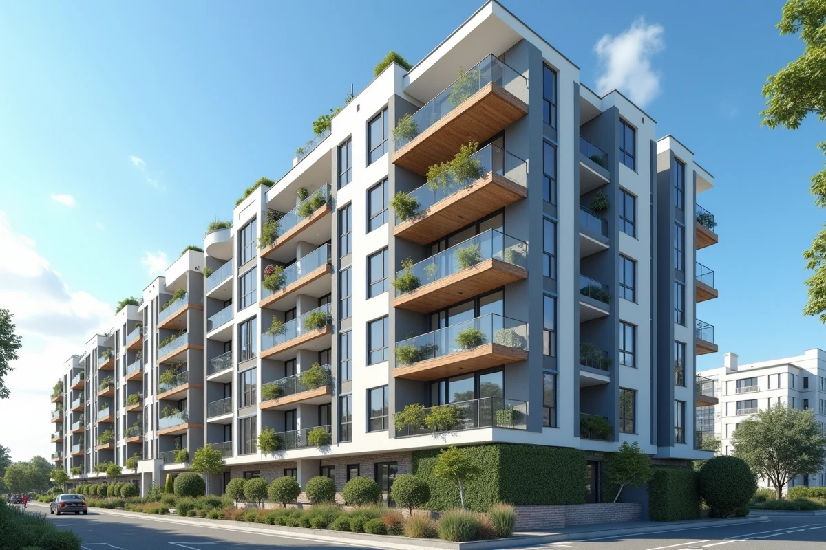 Immeuble résidentiel moderne représentant un patrimoine immobilier collectif géré par une SCPI