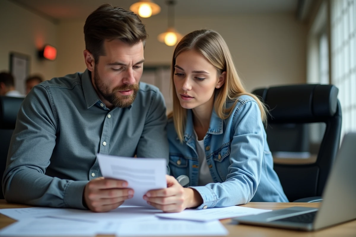 Moniteur et candidat révisant le code de la route pour un permis de conduire intensif