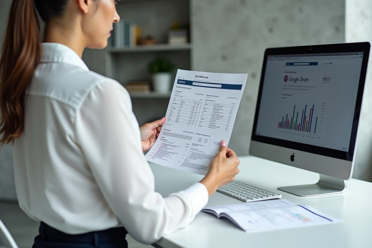 Consultante SEO analysant un rapport de backlinks sur la plateforme SEMJuice