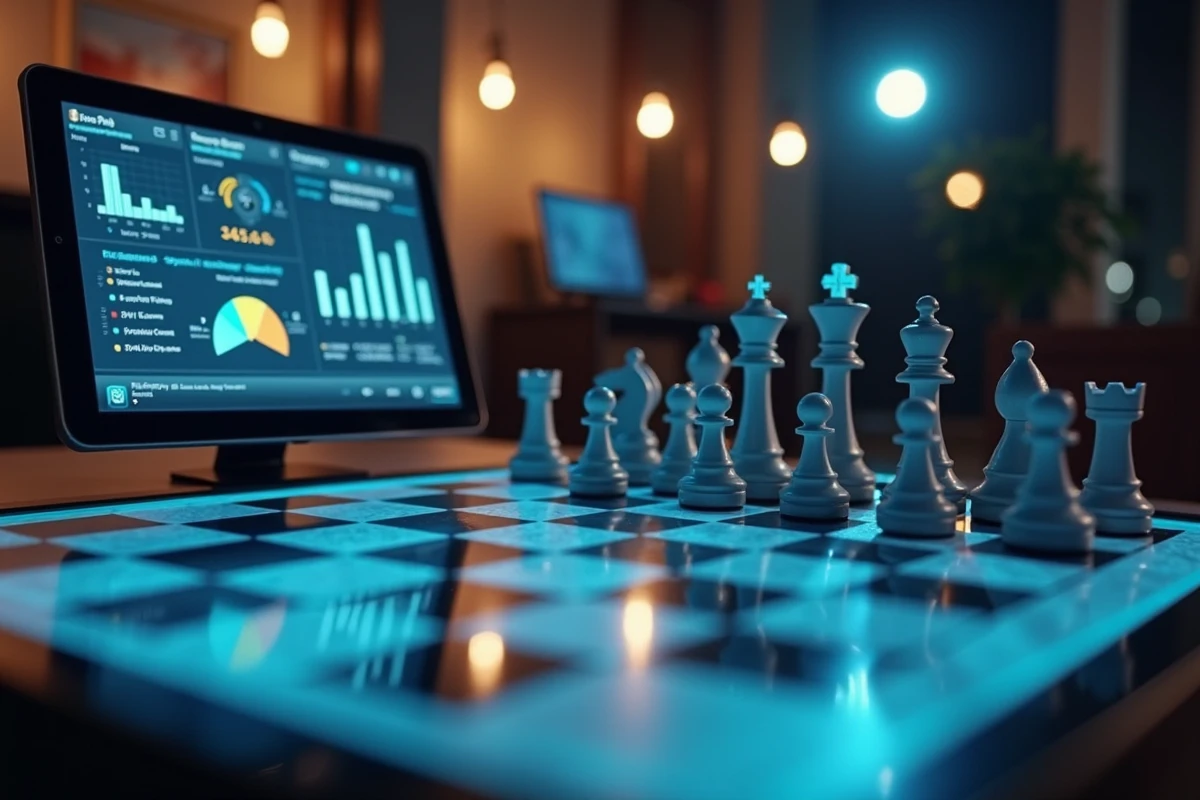 Échiquier électronique connecté à une tablette avec analyse de jeu en temps réel