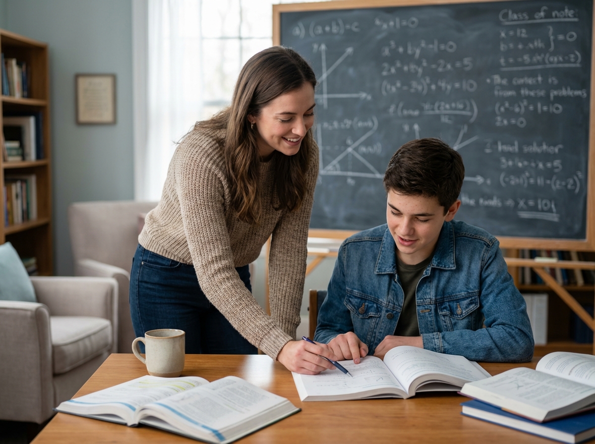 Tuteur aidant un étudiant dans ses études