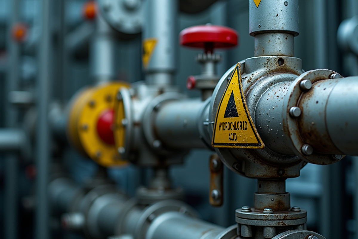 Gros plan sur tuyaux et valves avec signes d