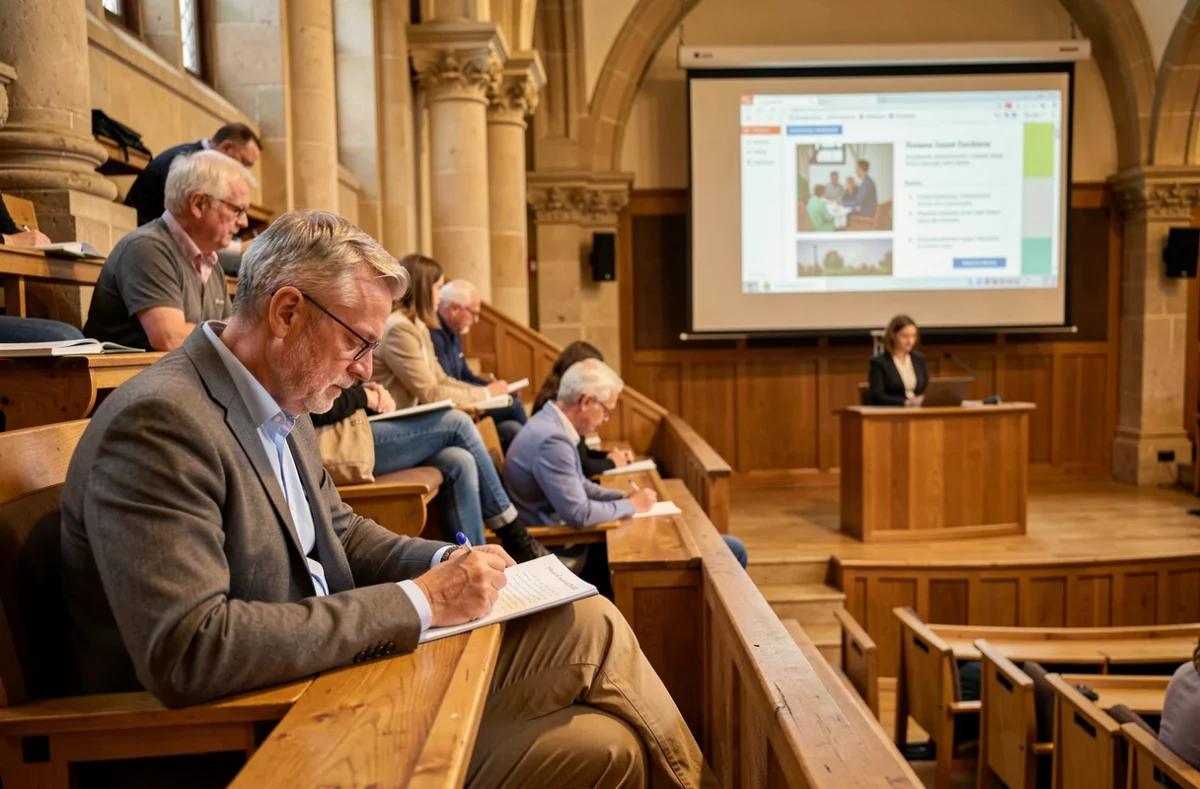 Étudiant adulte en formation continue dans un amphithéâtre de l'Université Toulouse Jean Jaurès